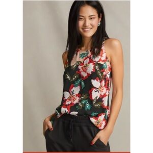 CAbi Hibiscus Floral Sleeveless Tank Blouse Top Small